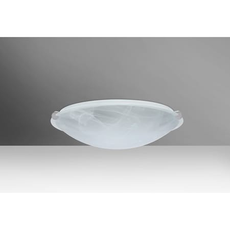 Besa Lighting Trio 12 Ceiling, Marble, Satin Nickel Clips, 1x100W Incandescent 968252-SN